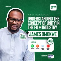James Omokwe: episode art from Goodnewsnaijapodcast